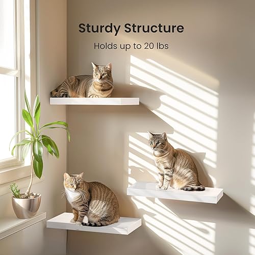 Miniatura 8 de AMADA HOMEFURNISHING Estantes flotantes, estantes de baño con toallero, juego de 5, color blanco