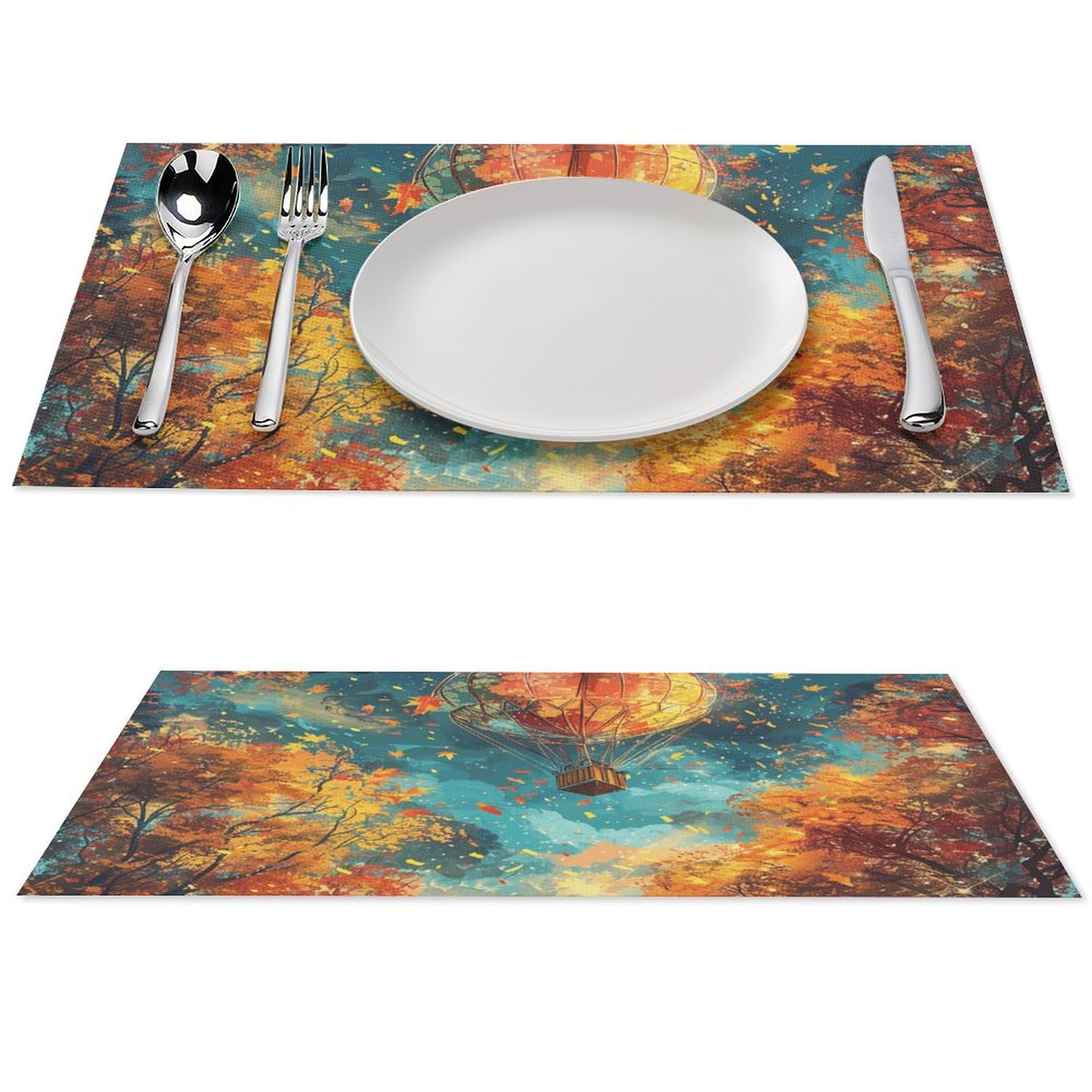 Sets de table montgolfière en PVC lavable pour des moments magiques