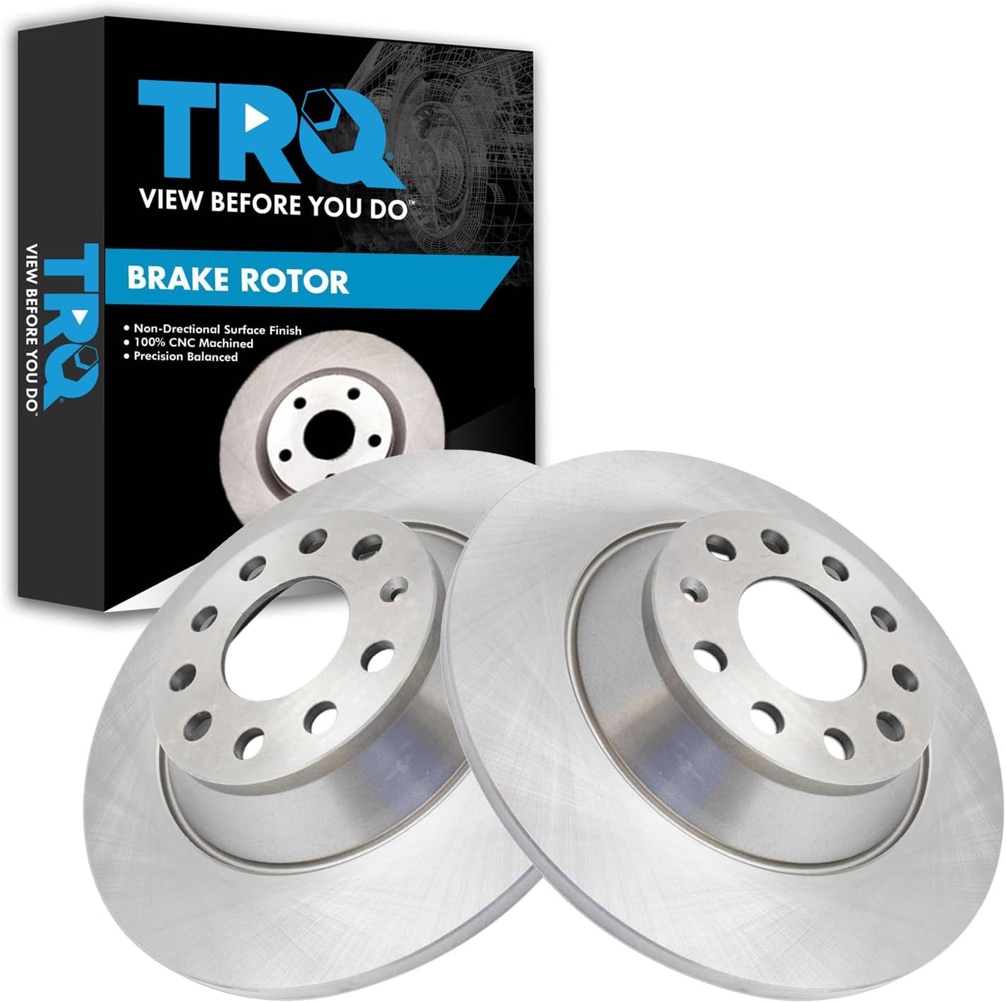 TRQ Rear Brake Rotors Set for Audi A6 (2005-2011) – OE replacement
