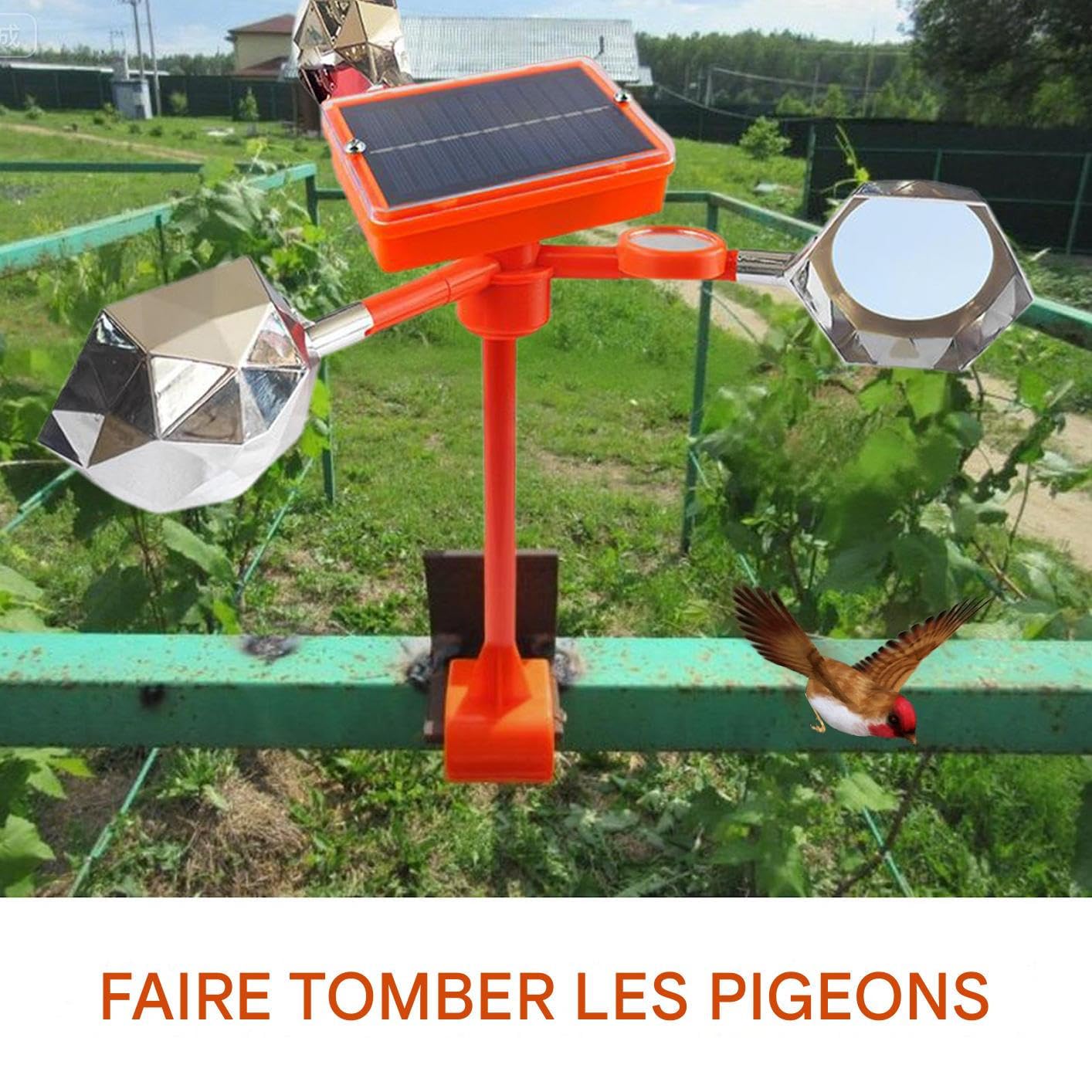 Dispositif Réfléchissant Effaroucheur Oiseaux Solaire Anti-Animal avec