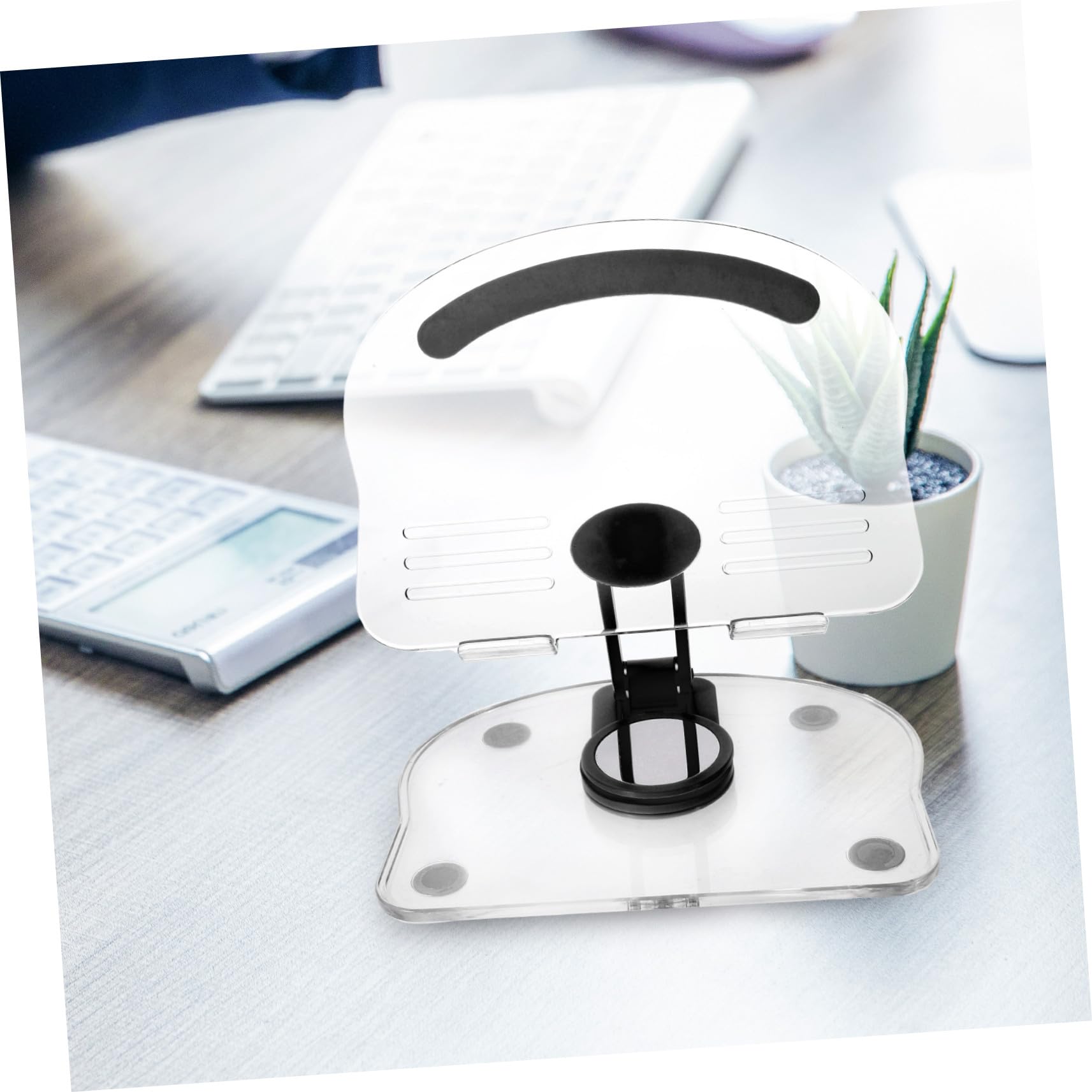 Soporte Ángulo Plegable en de Acrílico Tableta Escritorio para Ajustable Negro y Diseño Giratorio Compacto para Dispositivos