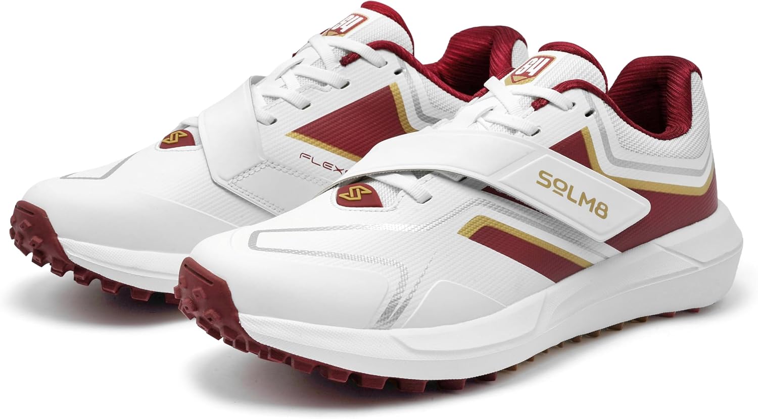 SOLM8 S4 Cricket Shoes for Men & Women - FlexSkin Seamless Upper, Diagonal Strap, Wider Toe Box with Advanced Cushioning for Turf & Field Sports