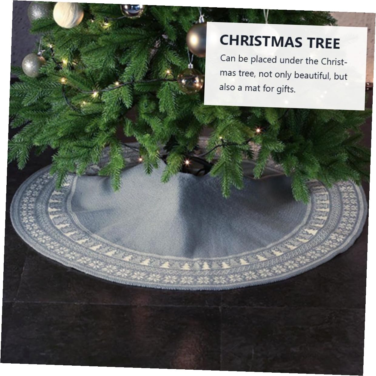 Homoyoyo 1pezzi Gonna per Albero di Natale Decorazione per Scena Natalizia Tappeto per Albero per Feste di Natale Casa Hotel Cantina
