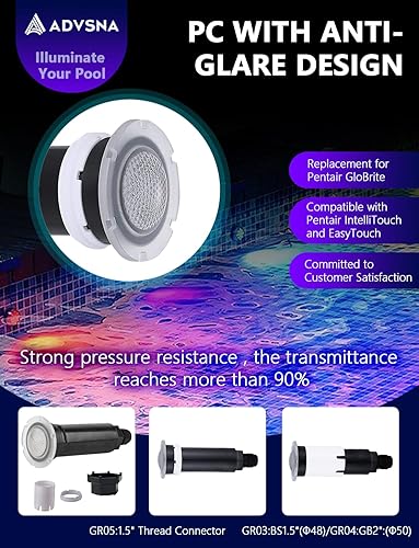 Miniatura 4 de AC12V - Luz LED RGB de 1.5 pulgadas que cambia de color para piscinas enterradas, cable de 100 pies, compatible con Pentair GloBrite, accesorios de