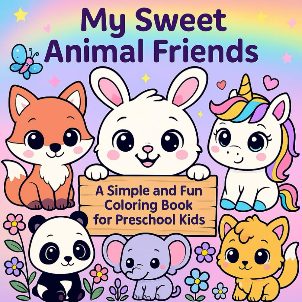 My Sweet Animal Friends - A Simple and Fun Coloring Book for Preschool Kids: A Sweet Coloring Journey with the Cutest Creatures!