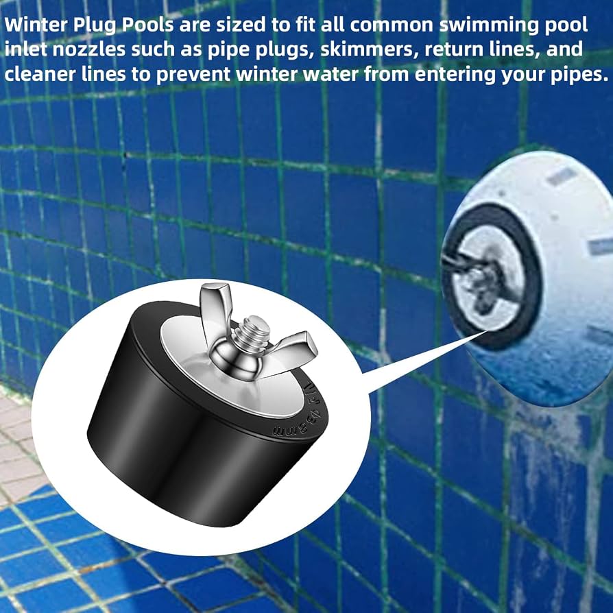 Tapones De Invierno Para Piscinas - 2 Piezas (38 Mm Y 51 Mm), Goma, Con Tornillos De Acero Inoxidable
