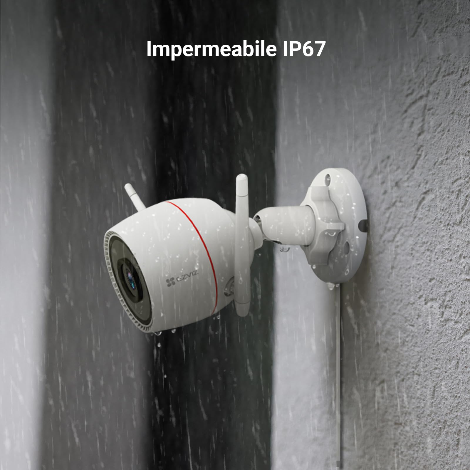 EZVIZ Telecamera WiFi Esterno 3MP, Videocamera Sorveglianza Esterno con Visione Notturna a Colori 30m, IP Camera IA Rilevamento Persone, Alexa