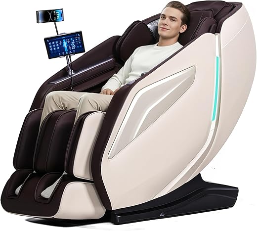 4D Massage Chair Full Body Zero Gravity Recliner - 55“ SL-Track,15 Auto...