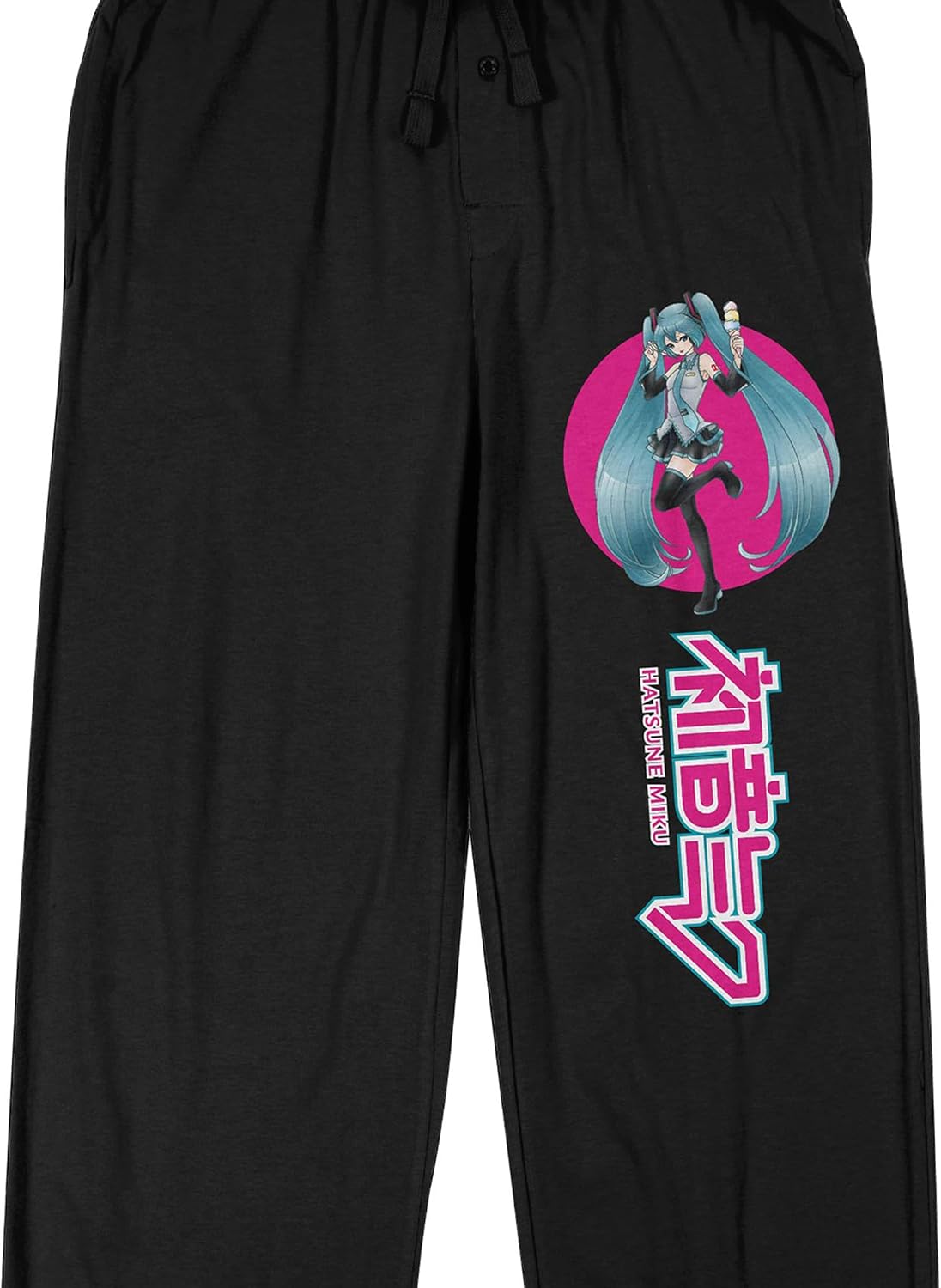 Bioworld Hatsune Miku Character Men's Black Sleep Pants