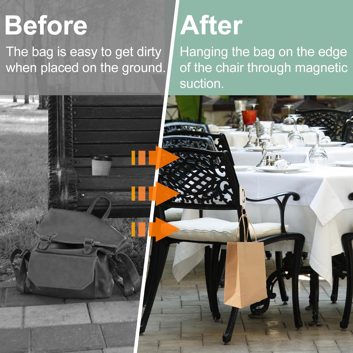 Letter A-Z Strong Magnetic Purse Holder Stylish Floral Design Handbag Hanger for Women Suitable for Table Tops Metal Wall Door Hinge Frame Shopping Cart Valentine's Day Gift Bag Charms - Image 3