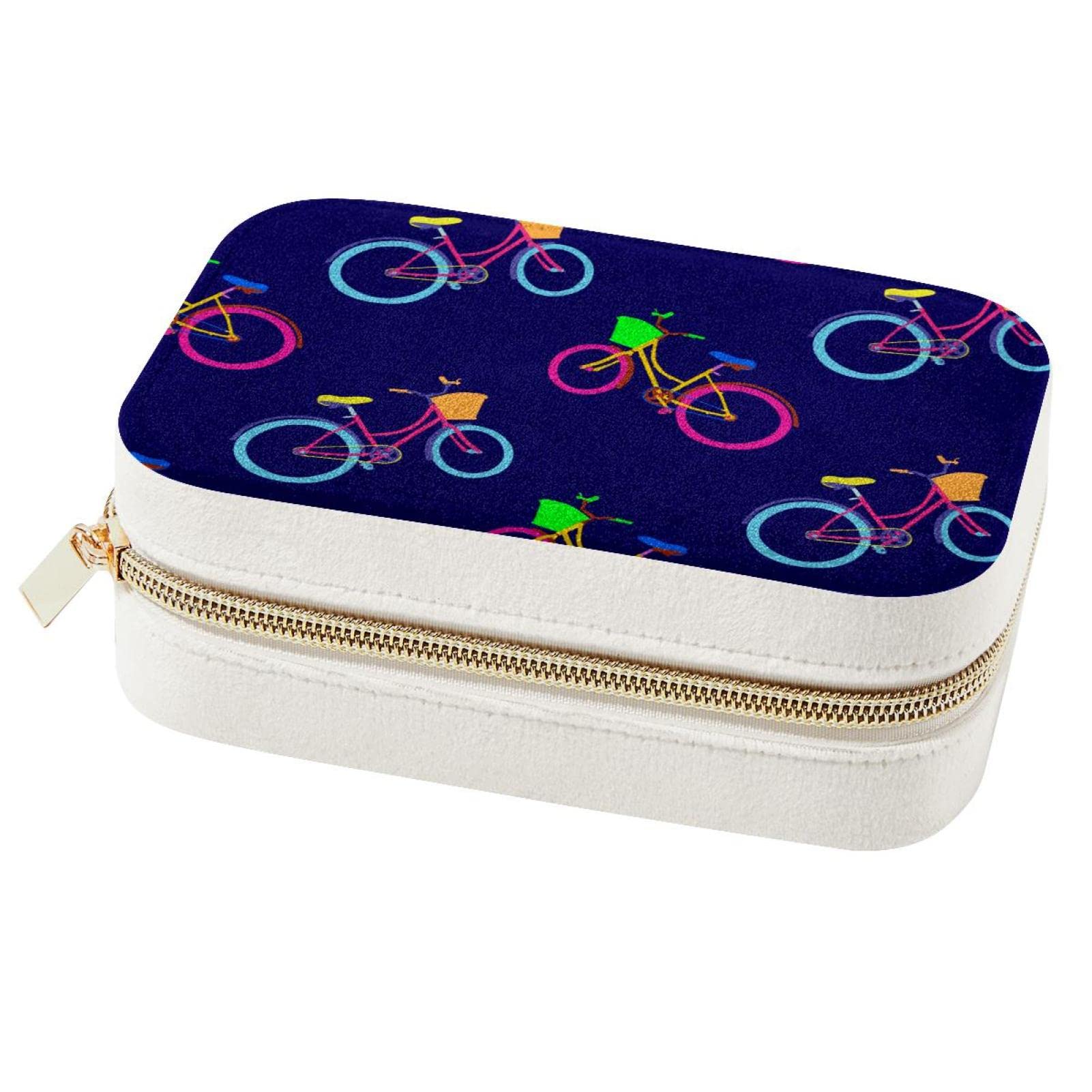Boîte à bijoux de voyage motif vélo pour week-end et vacances