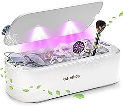 Professional Ultrasonic Jewelry Cleaner, 19oz 48Khz Ring Cleaner Ultrasonic Machine with Degas Function, 30W Sonic Cleaner for Jewelry, Eyeglasses, Necklaces, Retainers, Dentures, Watch Strap(White)