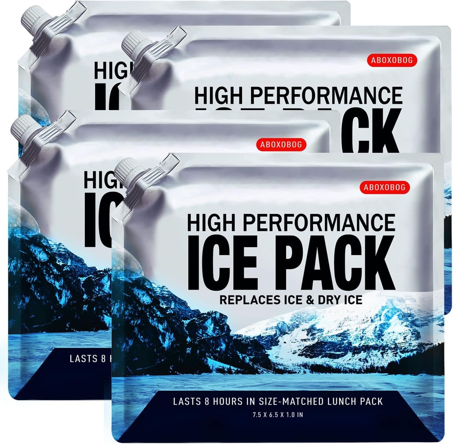 ABOXOBOG Reusable Ice Packs for Coolers, Long Lasting Gel Freezer Packs for Cooler Bag Backpacks, Lunch Box, Keeps Food Cold Fresh (Small 6.5" x 7.5",