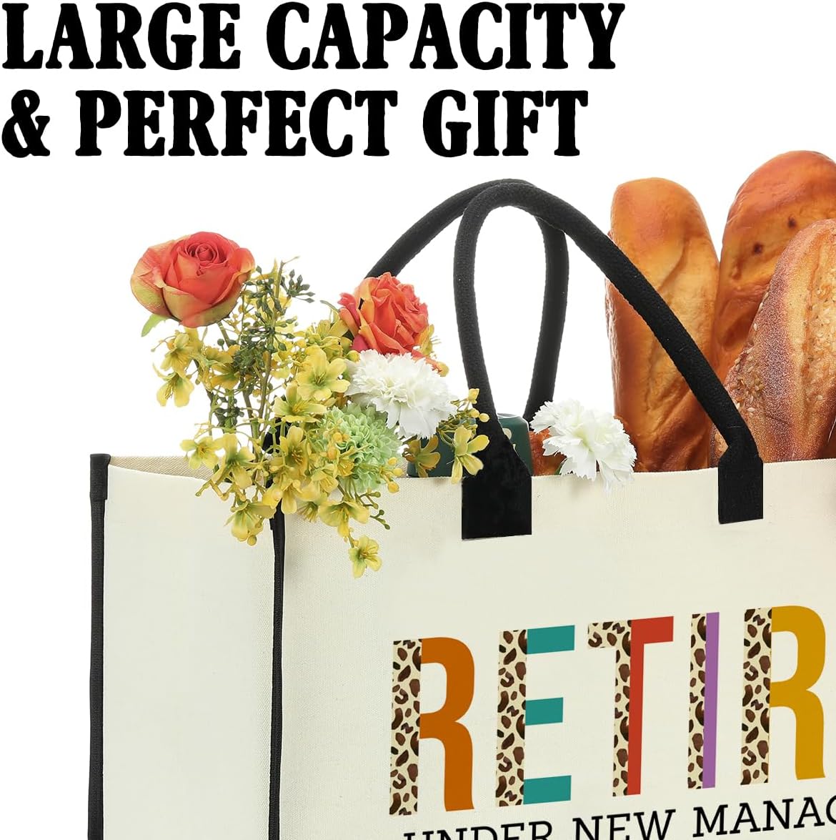 Retirement Gifts for Women, Retired Gifts for Grandma Nana Gigi, Funny Retirement Grandma Canvas Tote Bag for Women Shopping Grocery Bag - Image 5