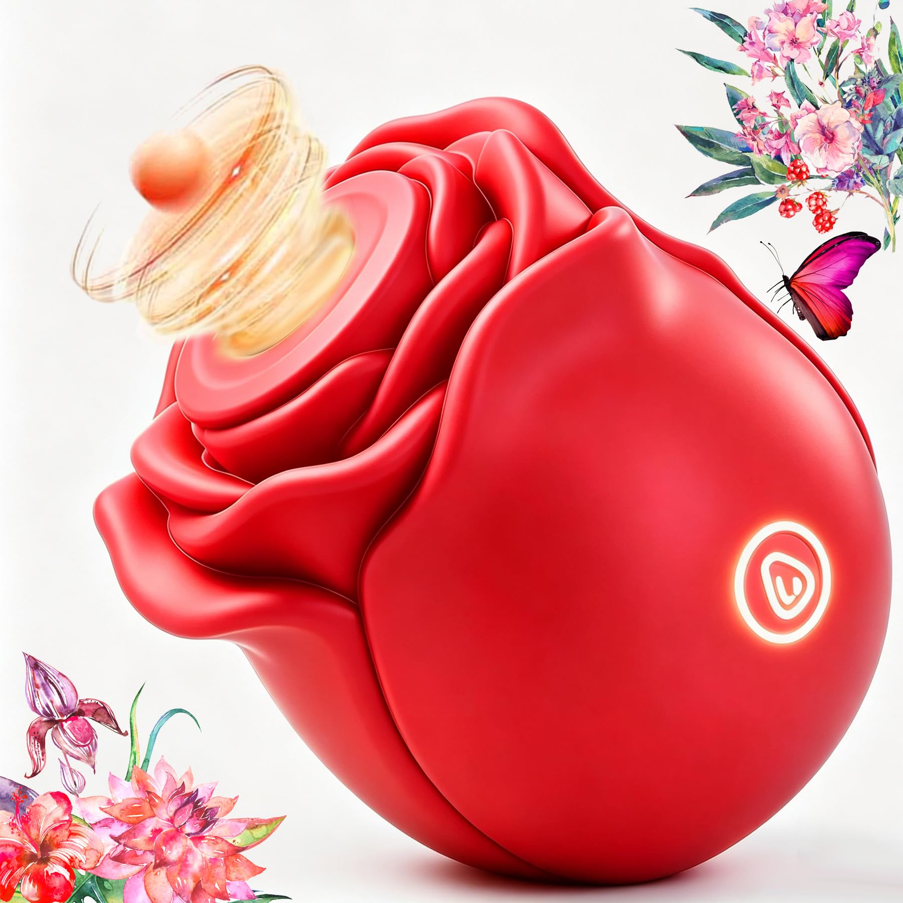 Juguetes Xeso para Mujer 2026 Flor Vibrante Rosa Con Lengua 10x Vibration & 360° Tonge Licking C82426Z1 Red