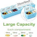 Monthly Pill Organizer 28 Days Pill Box Organized by Week,One Month 4 Weeks Pill Cases with Dust-Proof Container to Hold Vitamins,Supplements,Fish Oils for Travel(Multicolour)