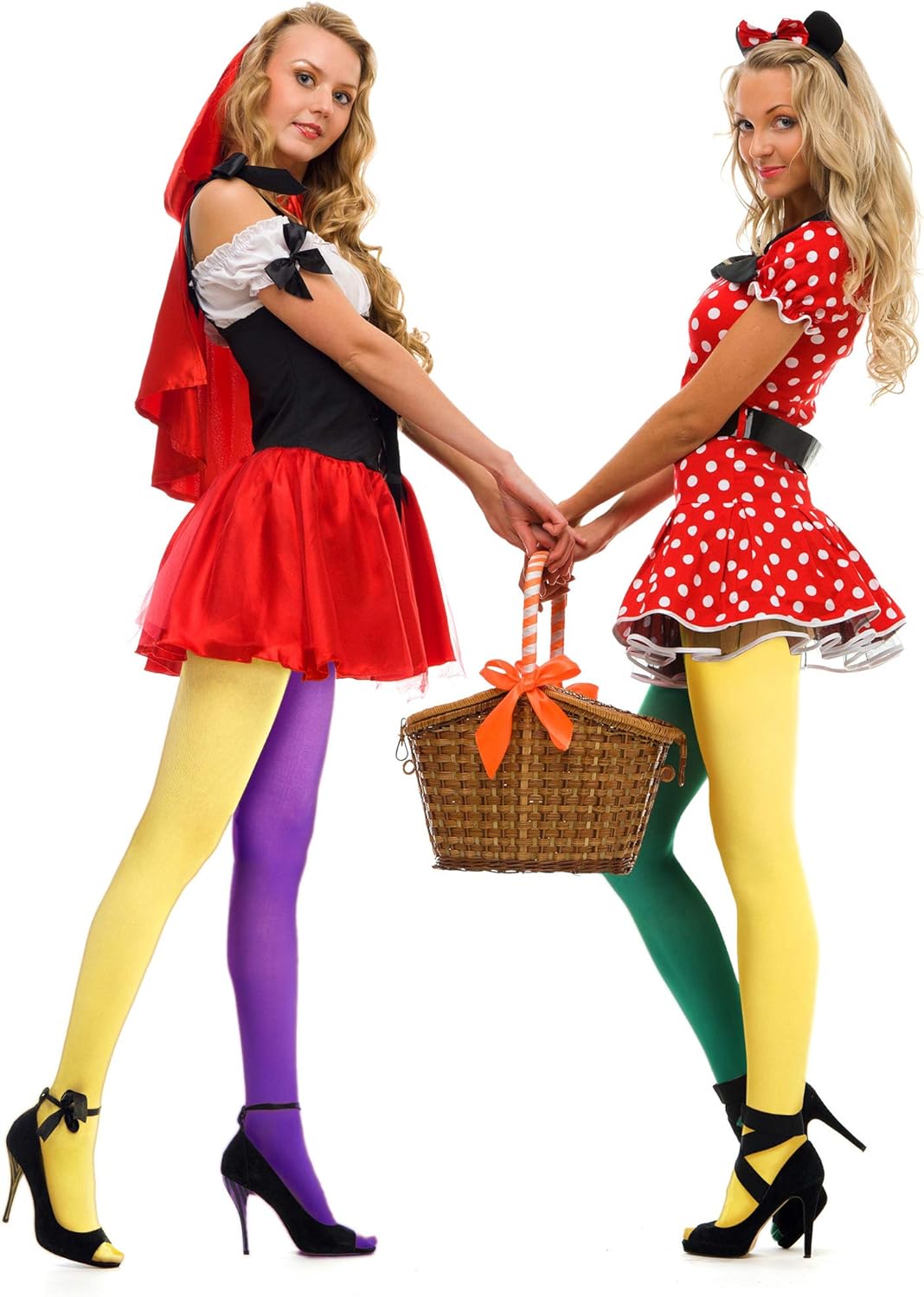 Geyoga 3組 マルディグラタイツ フルレングス 太ももハイストッキング 伸縮性コスチューム レギンス ハイウエスト 足付きタイ