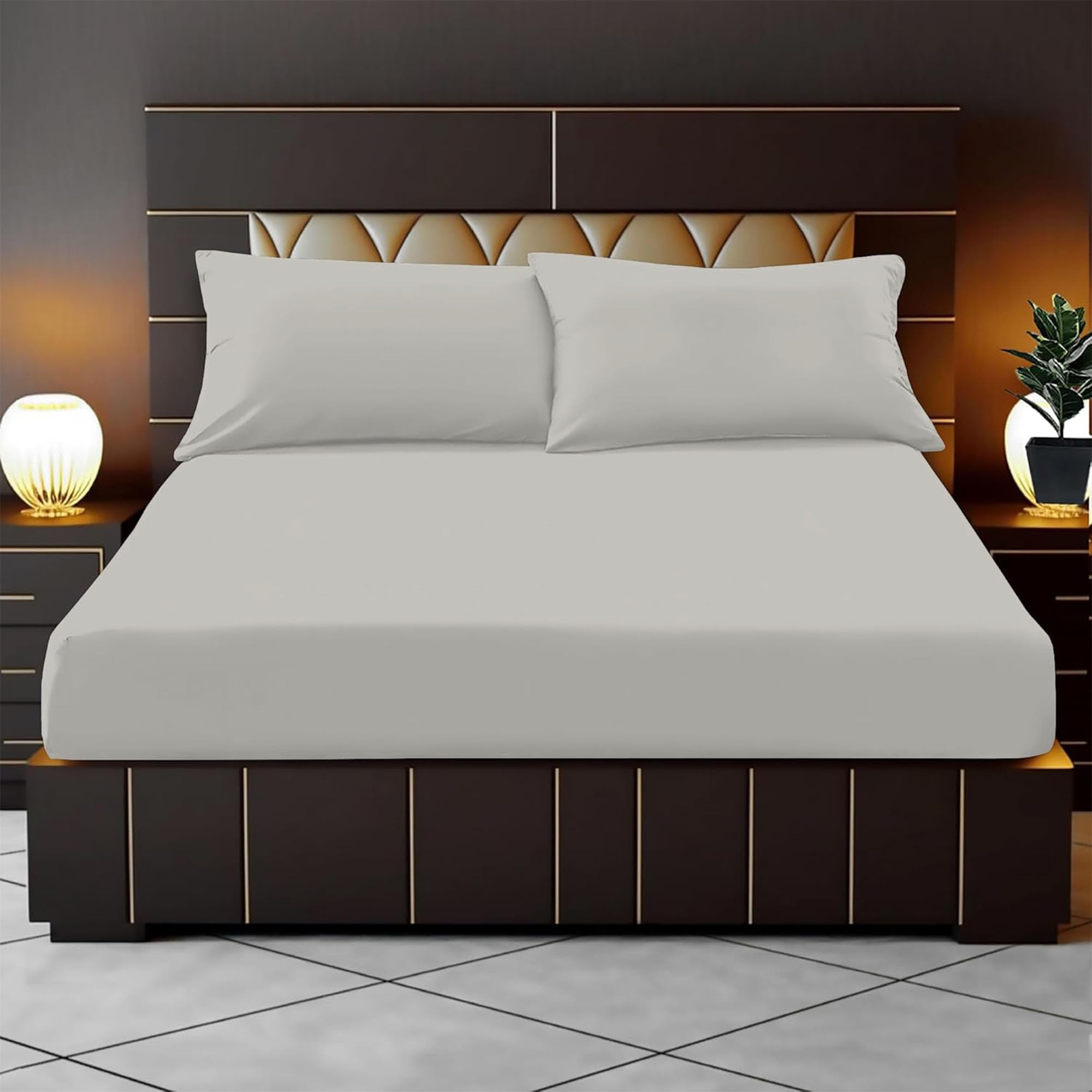 Reliancebedding Natural Single Fitted Sheet 35Cm Deep Pocket 100% Egyptian Cotton 400Tc
