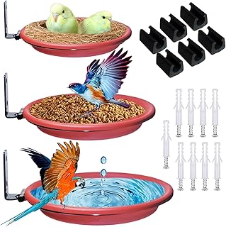 Bird Feeders Bird Bath for Garden-Upgraded Windproof Anti Shaking 3 Sets Wall Mounted Bird Feeder Instead of Bird Feeding Station Bird Feeder Pole,Bird Seed Feeder Hanging Bird Baths Garden Outdoor