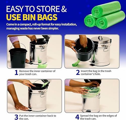 Vista 14 de Pet Fit For Life Bolsas de basura grandes, 3 rollos de plástico para cestas de basura para perros con 10 bolsas de basura pequeñas en cada rollo, 30