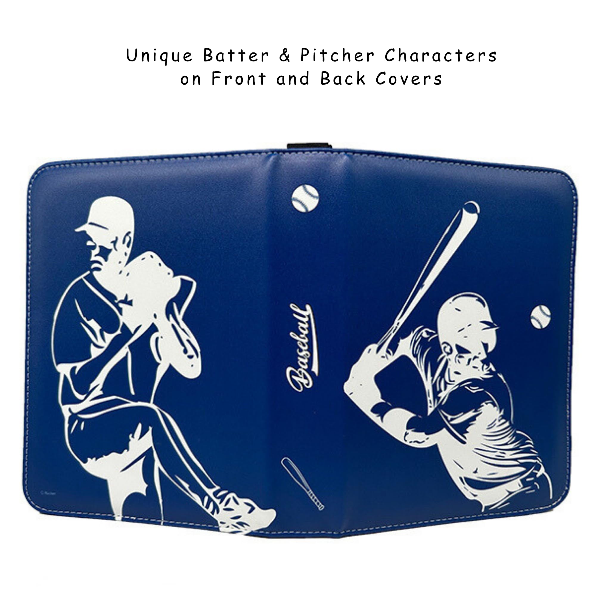 Baseball Card Binder, Trading Card Album with 50 Removable Sleeves Fit 900 Baseball Cards, Compatible with Topps Sports Cards Collections (Blue) : Toys & Games
