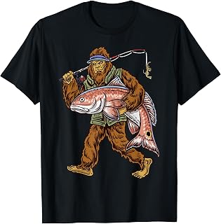 Redfish Fishing Hunting Bigfoot Fishermen T-Shirt