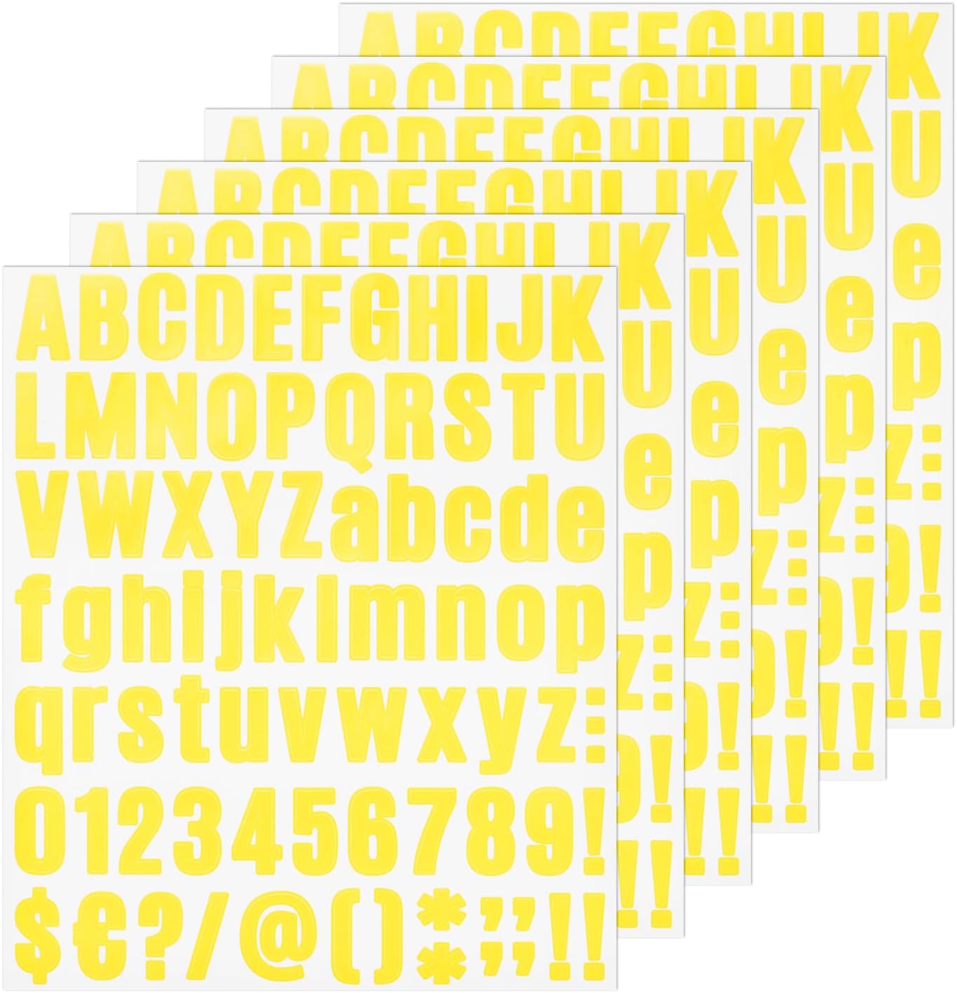 M METERXITY 8-Sheets Letter Stickers, 1 Inch Vinyl Mailbox Alphabet Stickers Self Adhesive Alphabet Decals for Mailbox/Sign/Address/Craft Card, Vinyl Stickers[648 Pieces, Yellow]