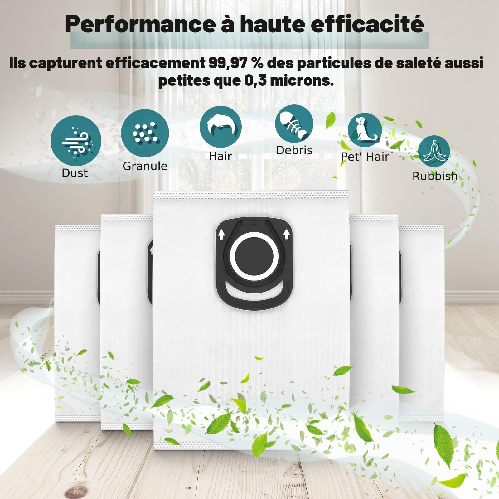 Lot de 10 Sacs Aspirateur Rowenta Hygiène+, Compact Power, Silence Force, X-Trem Power, Moulinex