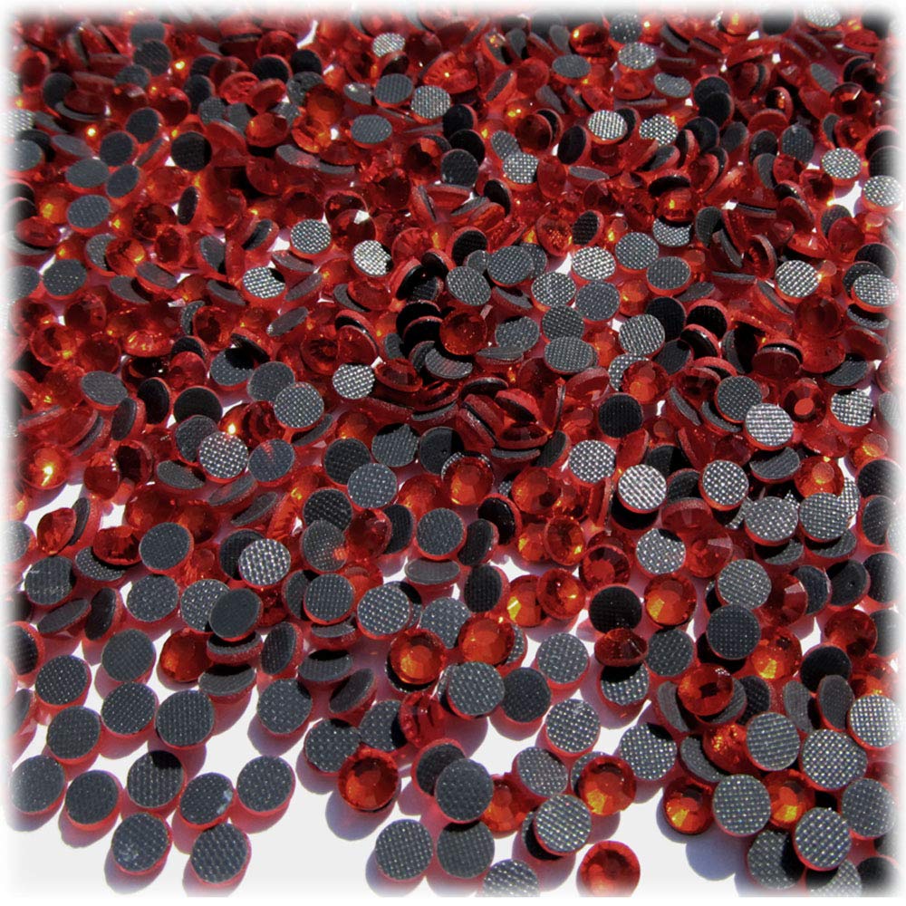 The Crafts Outlet 1,440-pc Iron On Heat induced Glue, Glass Rhinestones, 4mm (16ss) Small - Devil Red Wine (Siam)
