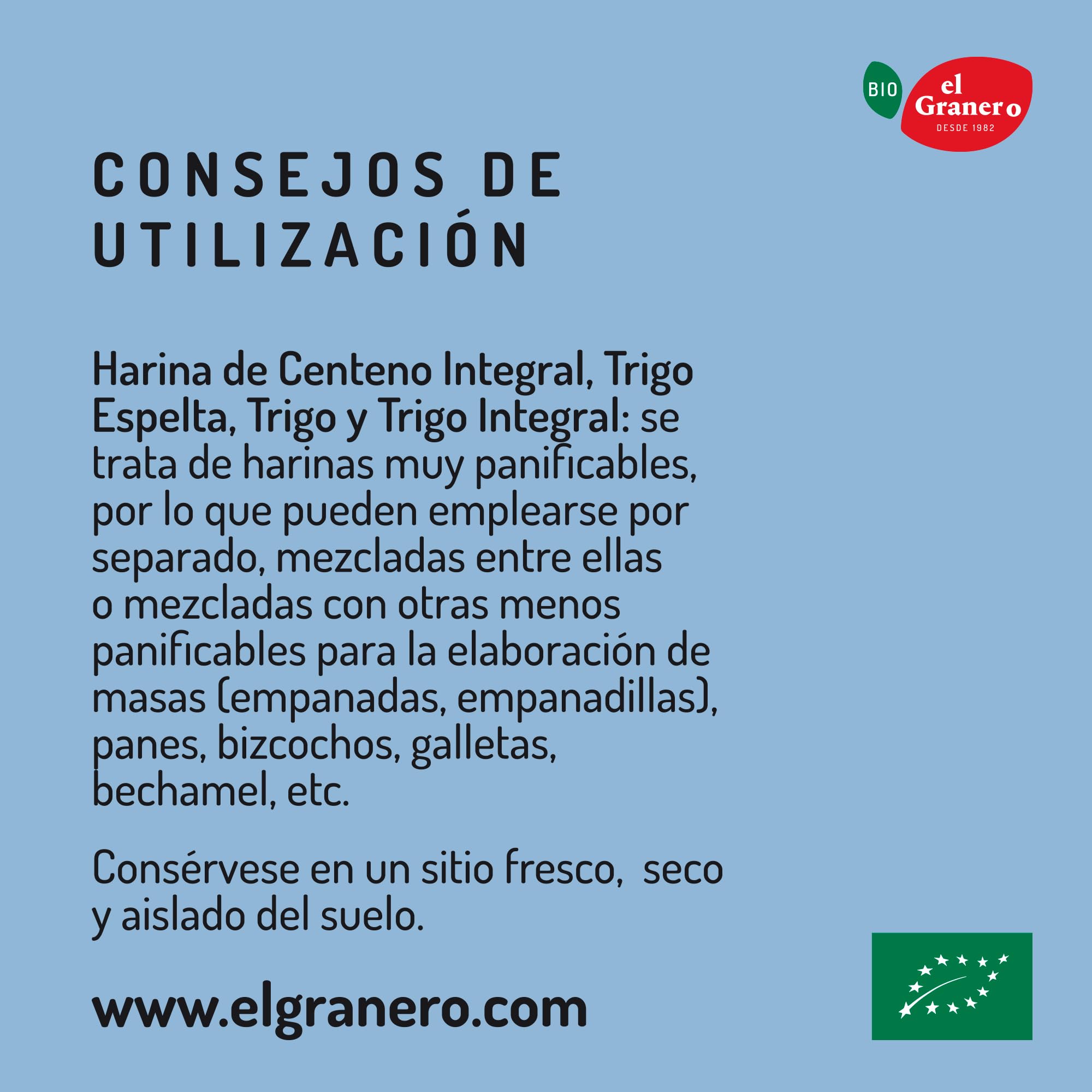 El Granero Integral - Harina de Trigo BIO - 1 KG - Rica en Fibra y Nutrientes - Mejora la Digestión - Harina de Bajo Índice Glucémico - Apta para Veganos