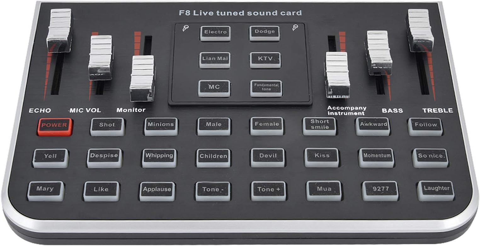 External Sound Cards, USB Portable Live Sound Card with 4 Modes, 23 Special Effects, Headset Microphone 3D Surround Sound Card Karaoke.