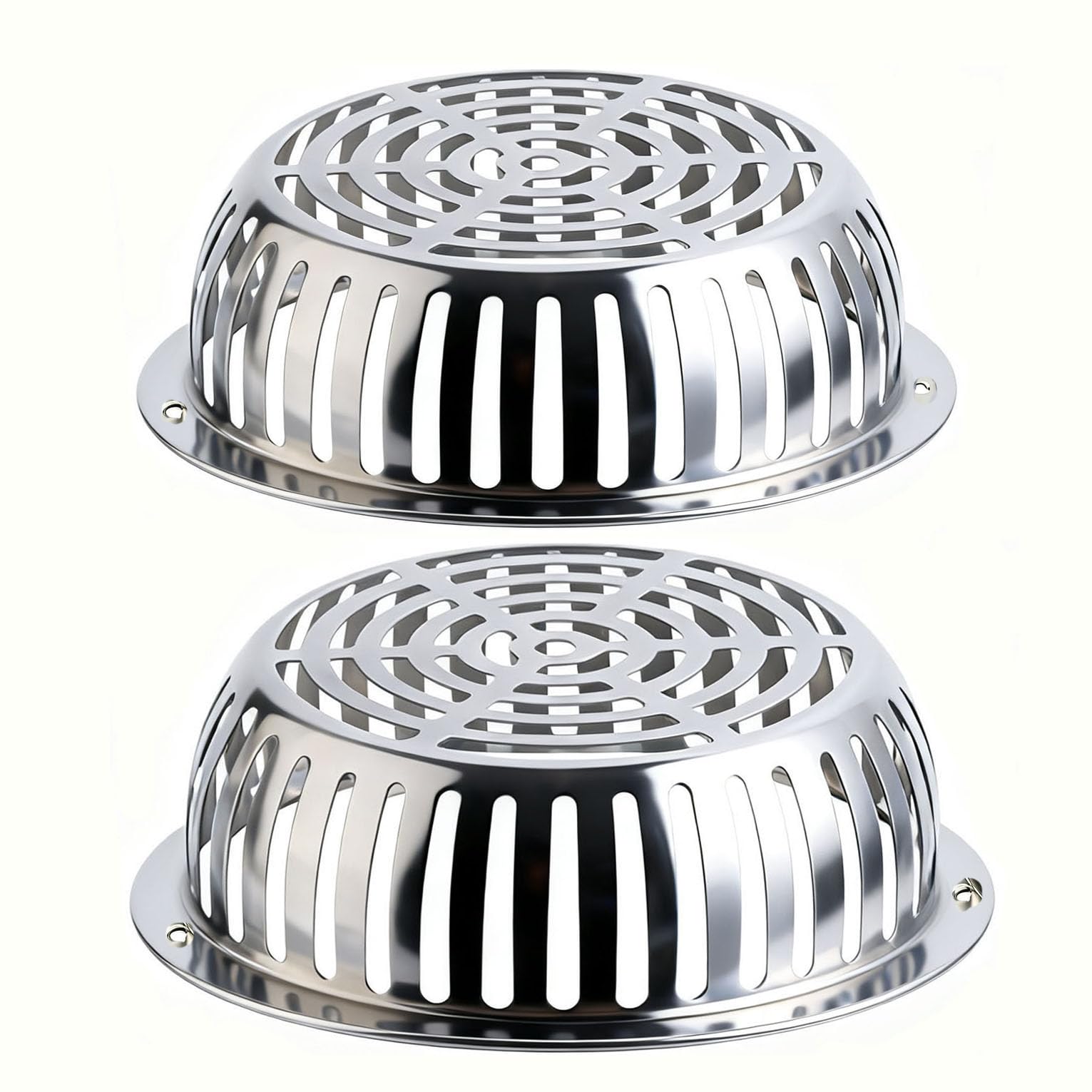 SUS304 Stainless Steel Roof Dome Drain Cover Strainer Anti-Clogging Atrium Grate 2pcs/pk (Φ: 8.5 inch)