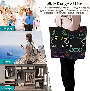 Amazon | 人気niziu (6) 収納バッグ エコバッグ かわいい 帆布