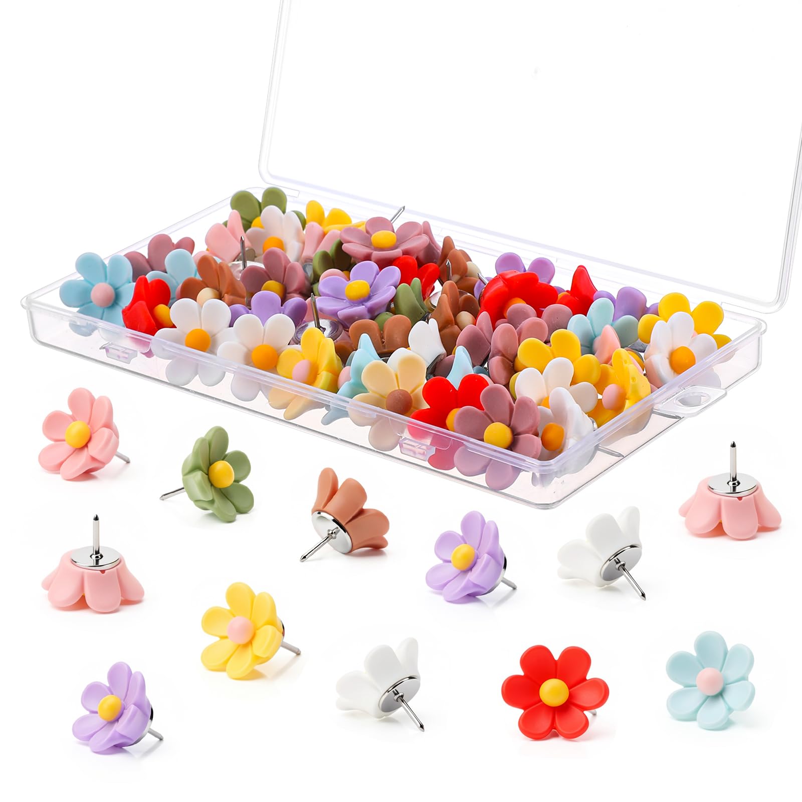 150 puntine decorative per pollice, graziose puntine a forma di fiore per