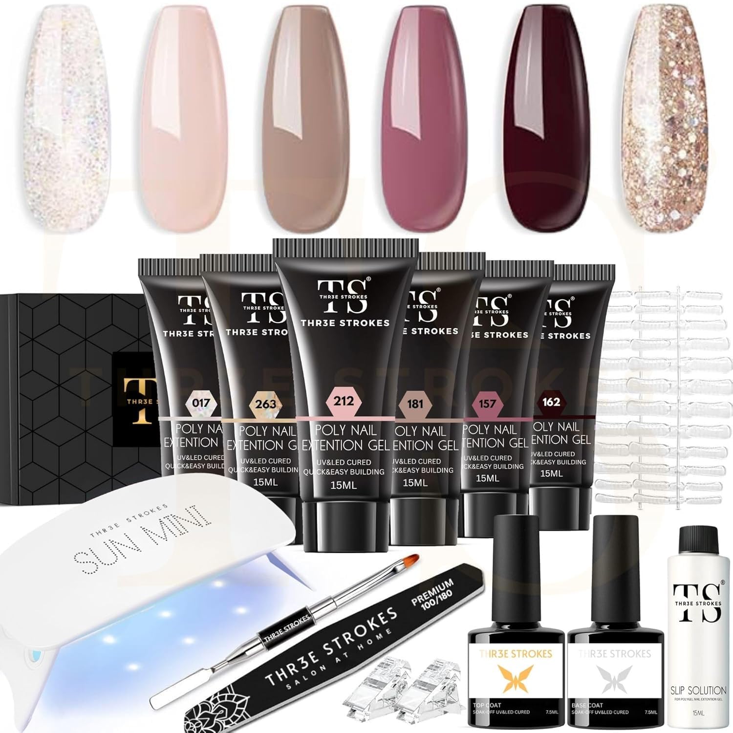 Poly Nail Gel Extension Kit for UV Nail Art, Extension Set Begginers Kit - Needs 2-3 Time Practice (2)-image-33