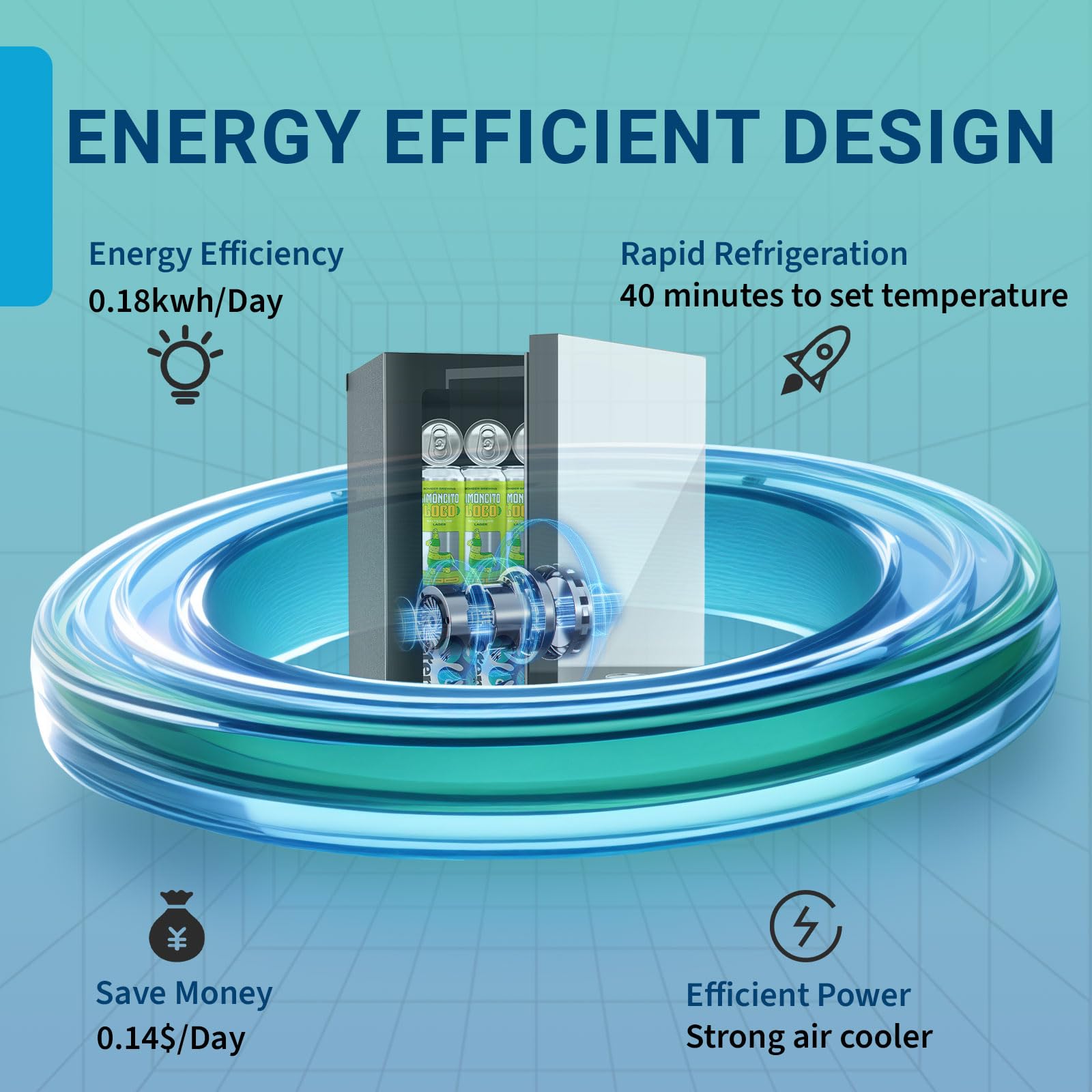 Erivess Compact Freestanding Beverage Refrigerator,24 Can/0.9 Cubic Feet Mini Fridge with Reversible Glass Front Door for Soda, Beer or Wine, Under Counter Small Refrigerator with Adjustable Shelves on Fridge.com