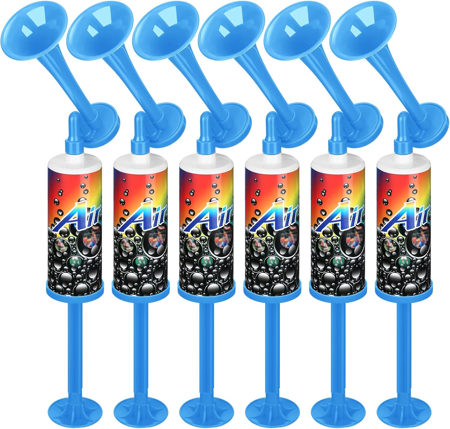 Poen 6 Pcs Reusable Air Horn Loud Handheld Air Pump Horn