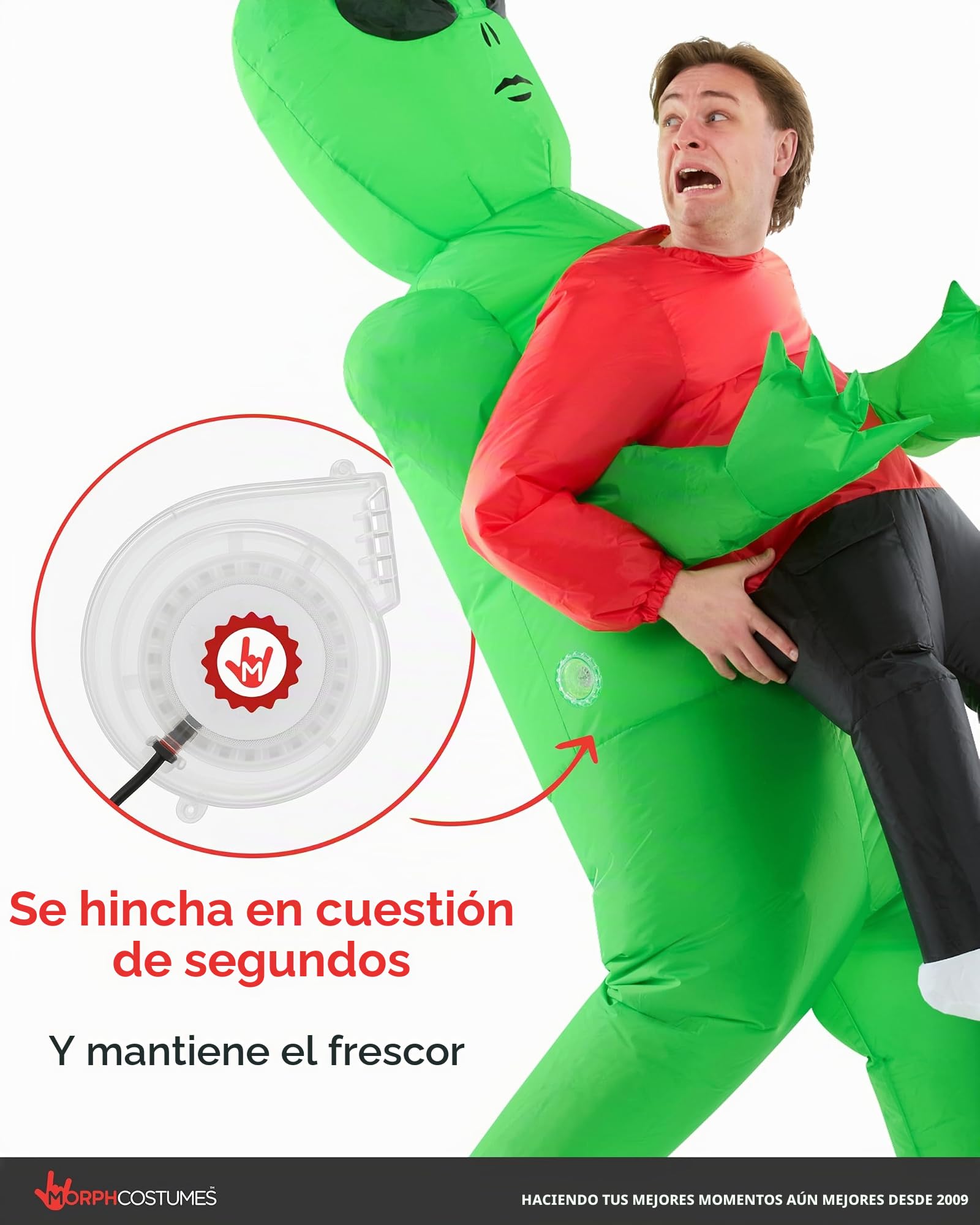Morph Disfraz inflable rojo de alienígena para adultos, disfraz de alienígena para adultos, disfraces inflables para adultos