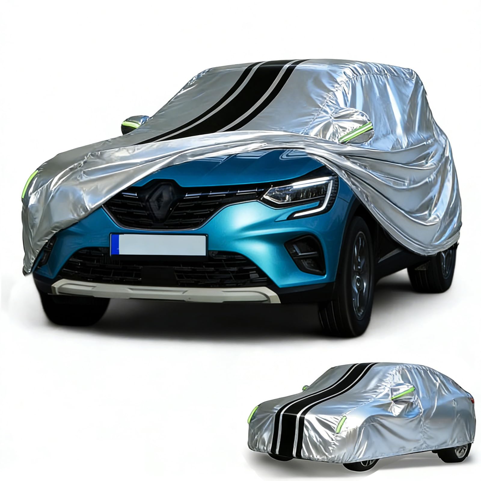 Wodoodporny pokrowiec samochodowy do Renault Samsung SM3 2002-2020, pokrowiec samochodowy na zewnątrz na każdą pogodę, pełne pokrycie z paskiem odblaskowym na zamek błyskawiczny