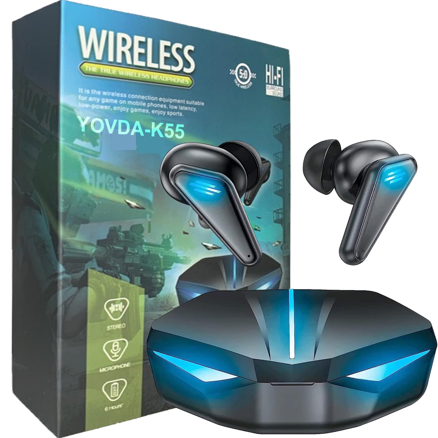 Amazon.com: YOVDA Wireless Gaming Earbuds, 65ms Low-Latency