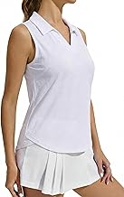 PINSPARK Womens Polo Shirt Sleeveless Golf Breathable V Neck Tennis Shirt Summer Sports Top