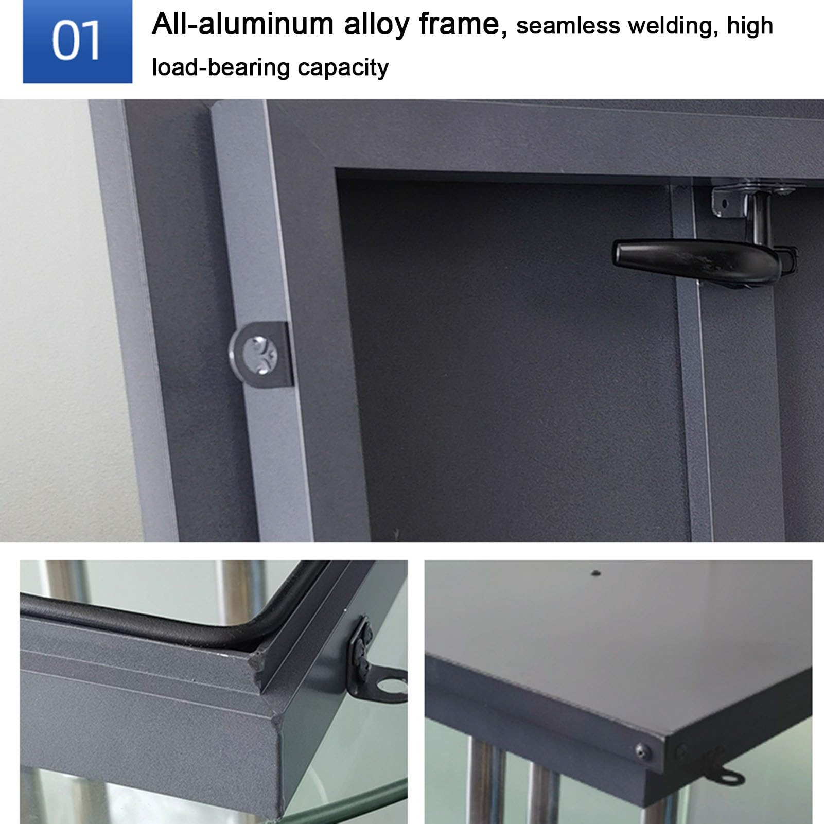 Claraboya Puerta Acceso Al Techo, Tapa Hidráulica Aluminio 90° para Espacio Bajo El Piso con Manija, Tapa Acceso Emergencia Hermética Ventilación Escape(85X85CM)