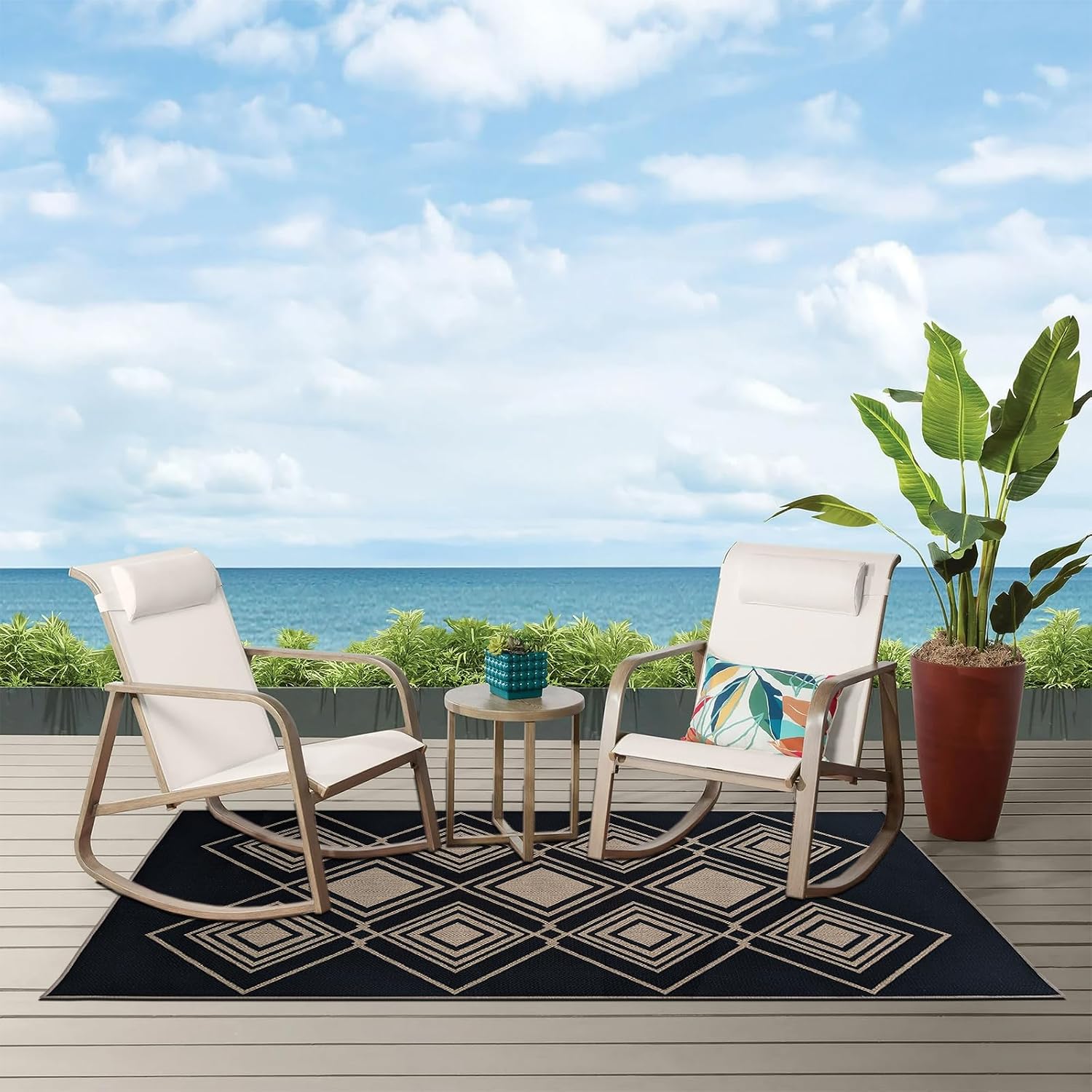 USTIDE Easy Jute Outdoor Patio Rug 3x5, Washable Indoor Outdoor Rugs for Entryway Non Slip, Farmhouse Carpet for Living Room Bedroom Kitchen Backyard Porches