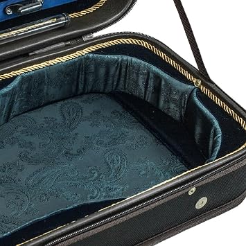 Sky Violin Oblong Case VNCW02 Solid Wood with Hygrometers Black/Blue