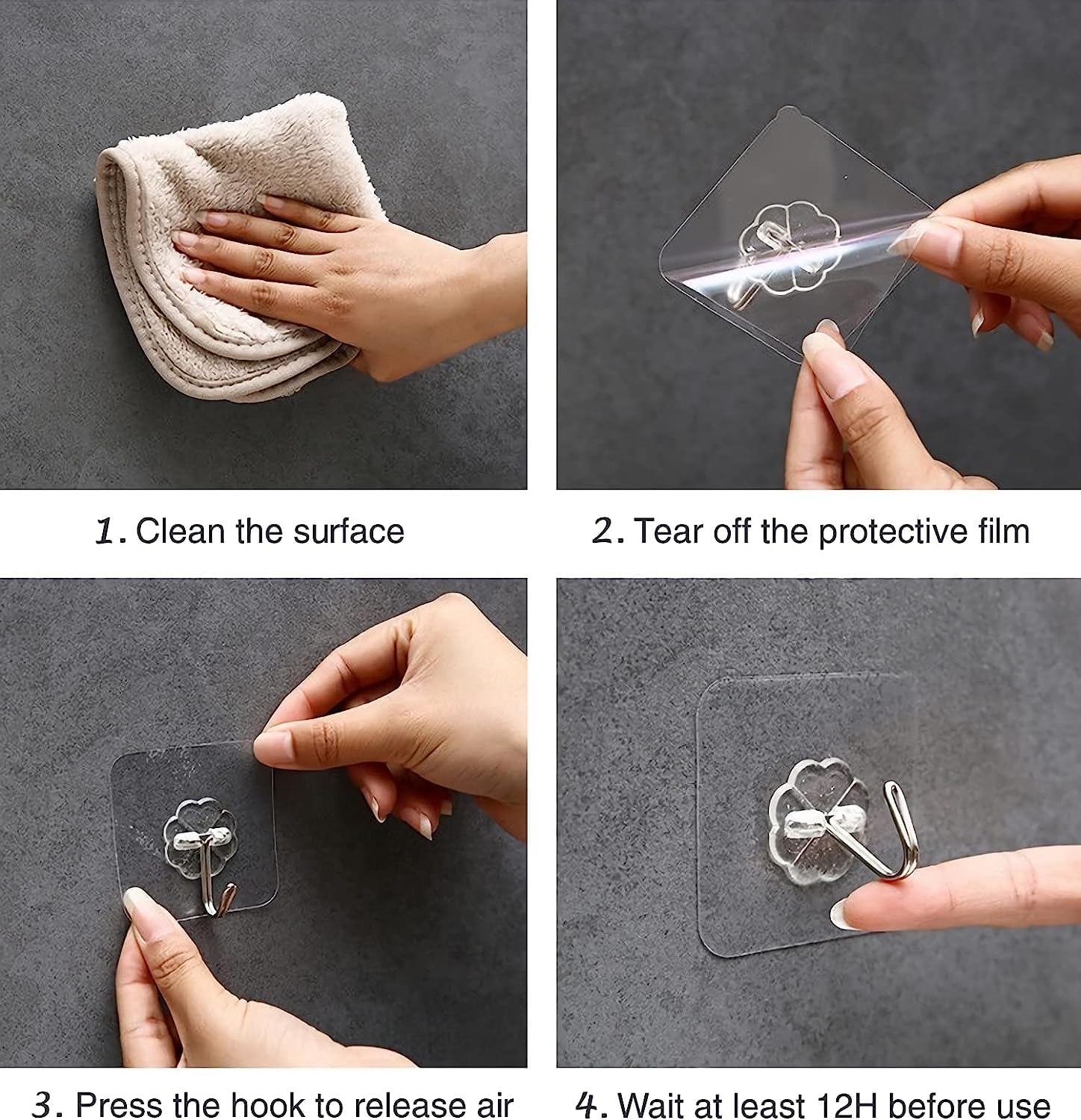 HURRYSHOPPY Adhesive Hooks - Hang Anything! -4
