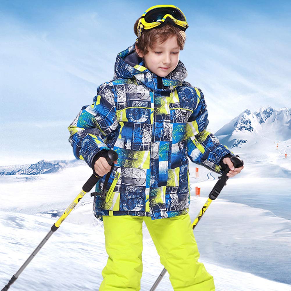 Niños Traje de Esquí 5000mm Chaqueta Impermeable Soft Shell para Nieve Peto de Nieve Conjunto Caliente de 2 Piezas