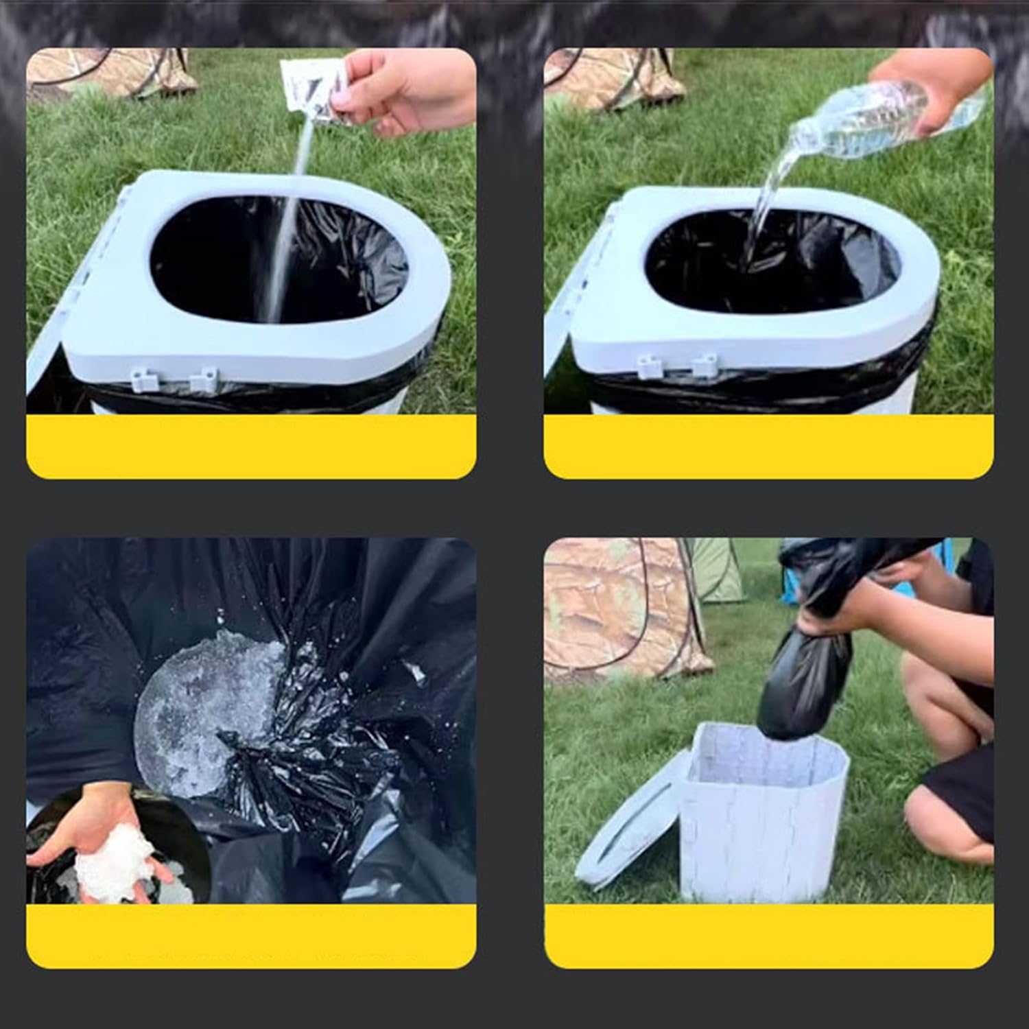 携帯トイレ - 蓋付き収納袋付きキャンピングトイレ,ペーパーホルダー付き衛生用品、ドライバー・ハイキング・ビーチ・アウトドア・インド