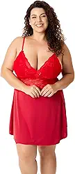 Camisola Plus Size Feminina Sensual Sem Bojo Com Renda Lisa Linha Noite