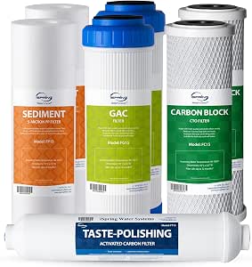 iSpring F7-GAC NSF Certified 1-Year Replacement Filter Cartridge Pack, 7-Count for Standard 5-Stage Reverse Osmosis Systems
