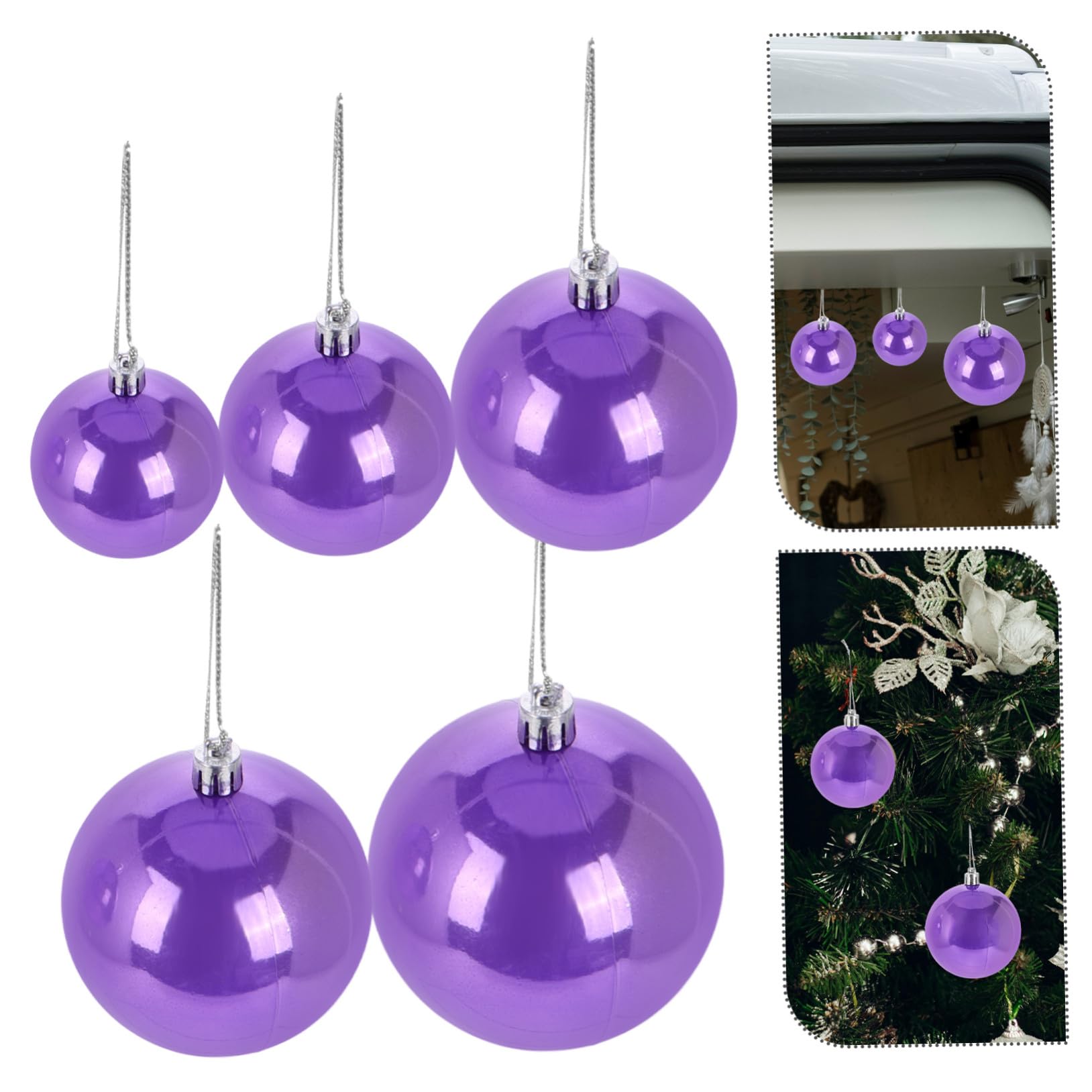 POPETPOP 37pezzi Palline di Natale Sospese Ornamenti Forma di Palla di Decorazioni Fiori per Alberi di Natale e Feste di Capodanno Infrangibili e Facili da Appendere